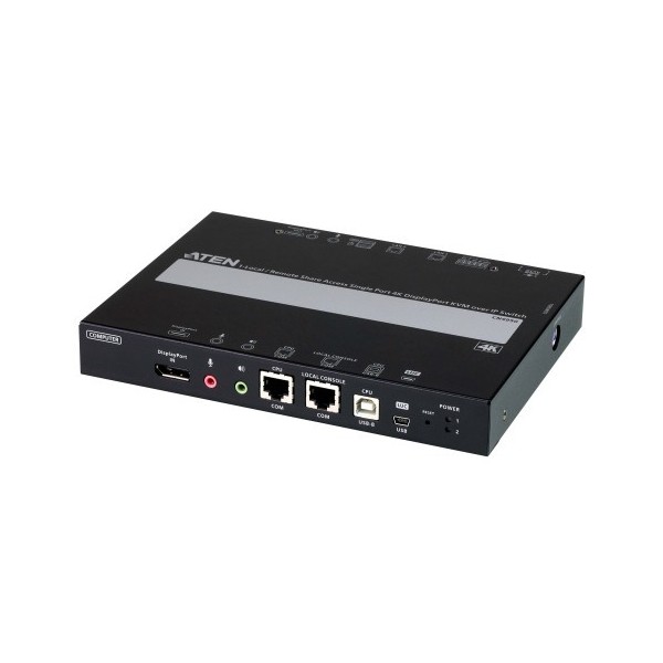 ATEN 1351279 CN9950-AT-G Aten 1 switch KVM a través de IP DisplayPort 4K de un solo puerto para acceso a recurso compartido loca
