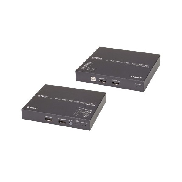 ATEN 1349929 CE924-AT-G Aten Extensor de KVM USB DisplayPort de vista doble HDBaseT™ 2.0 (4K a 100 m para vista individual)