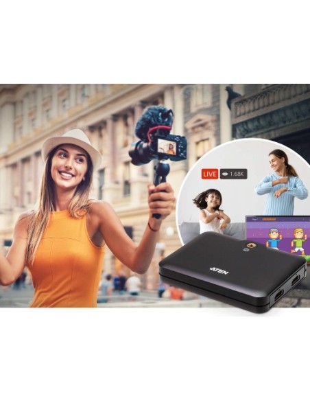 ATEN 1344750 UC3021-AT ATEN CAMLIVE™+ UC3021 (captura de vídeo UVC de HDMI a USB-C con power pass-thourgh PD3.0)
