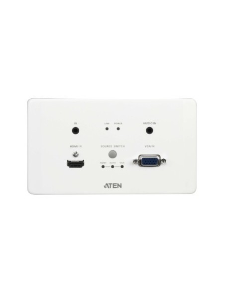 ATEN 1344749 VE2812AEUT-AT-G ATEN TRANSMISOR HDMI / VGA SOBRE HDBASET ENCASTRABLE CON EMBELLECEDOR EU WALL PLATE CON POH (4K A 1