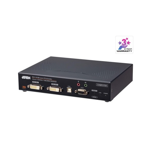 ATEN 1344748 KE6940AIT-AX-G ATEN Transmisor de KVM DVI-I a través de IP de doble pantalla con acceso a Internet