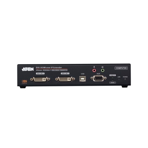 ATEN 1344748 KE6940AIT-AX-G ATEN Transmisor de KVM DVI-I a través de IP de doble pantalla con acceso a Internet