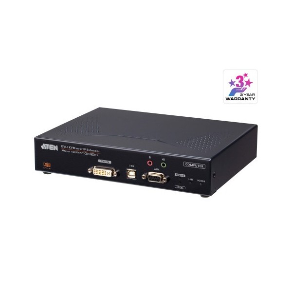 ATEN 1344747 KE6900AIT-AX-G ATEN Transmisor de KVM DVI-I a través de IP de una sola pantalla con acceso a Internet