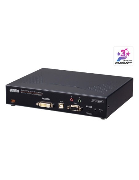 ATEN 1344747 KE6900AIT-AX-G ATEN Transmisor de KVM DVI-I a través de IP de una sola pantalla con acceso a Internet