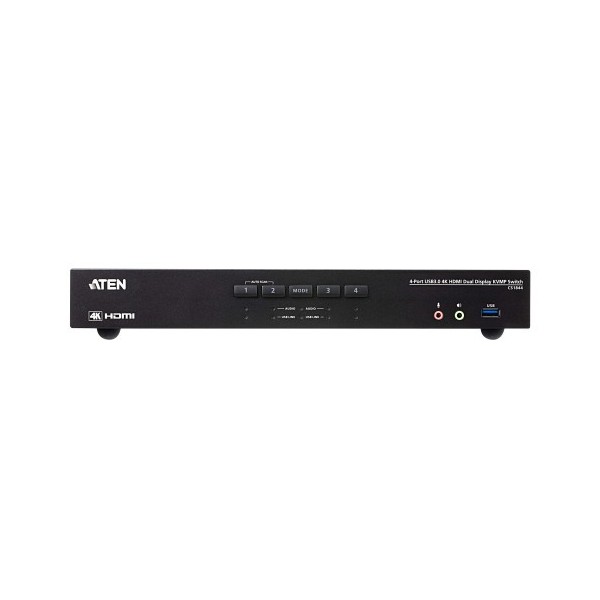 ATEN 1344743 CS1844-AT-G ATEN Switch KVMP™ USB 3.0 4K HDMI para dos pantallas de 4 puertos