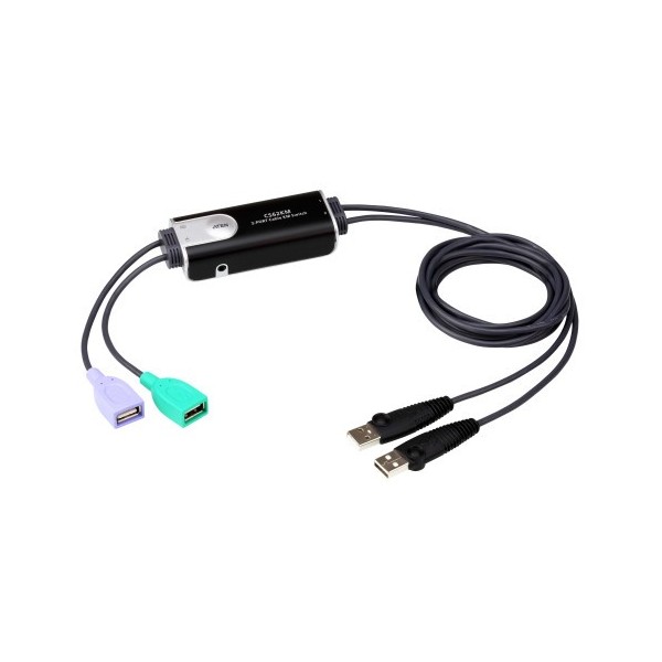 ATEN 1342785 CS62KM-AT Aten CS62KM-AT cable para video, teclado y ratón (kvm) Negro 1,8 m
