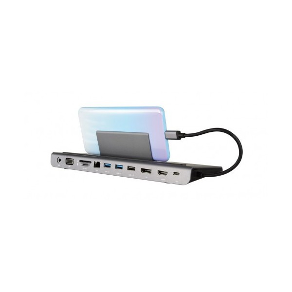 KRAMER 1338381 91-00015999 KRAMER KDOCK-4 USB-C HUB MULTIPORT ADAPTER 2 USB 3.0, 1USB 2.0, 1 ETHERNET, SD, UNBALANCED STEREO OUT