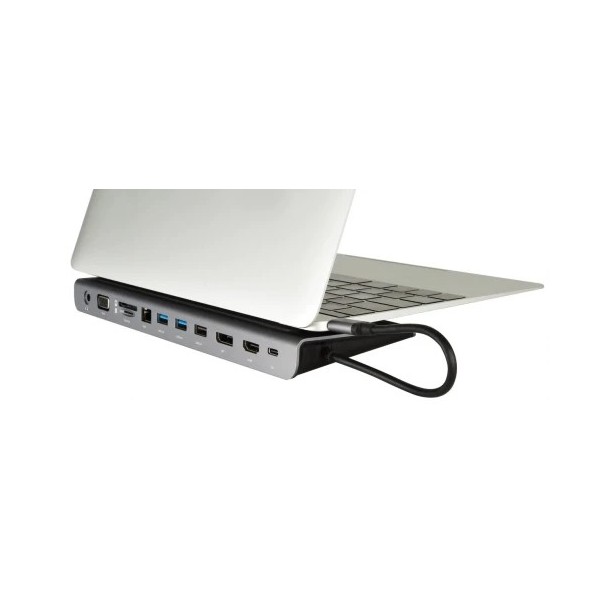 KRAMER 1338381 91-00015999 KRAMER KDOCK-4 USB-C HUB MULTIPORT ADAPTER 2 USB 3.0, 1USB 2.0, 1 ETHERNET, SD, UNBALANCED STEREO OUT