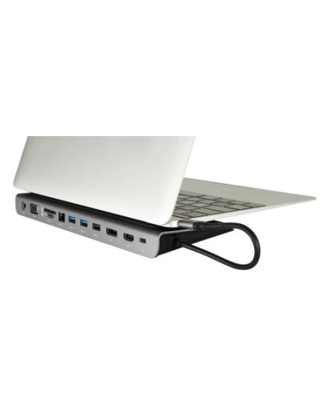KRAMER 1338381 91-00015999 KRAMER KDOCK-4 USB-C HUB MULTIPORT ADAPTER 2 USB 3.0, 1USB 2.0, 1 ETHERNET, SD, UNBALANCED STEREO OUT