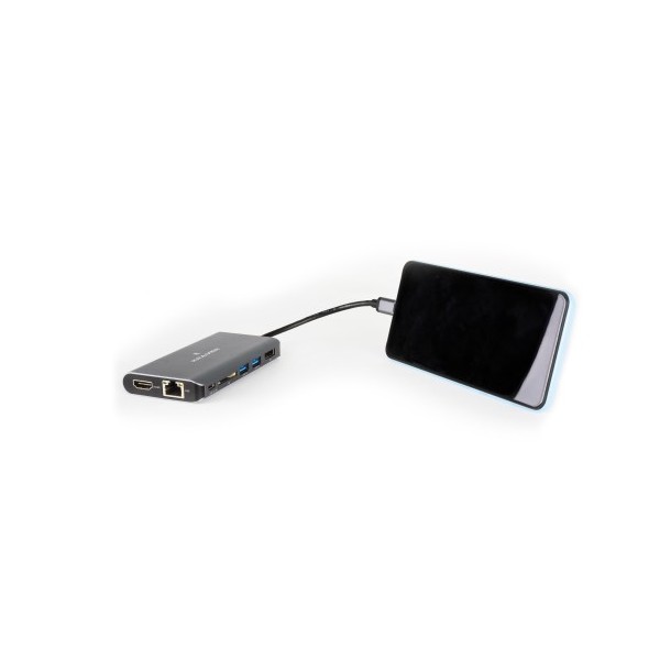 KRAMER 1338380 91-00015899 Kramer Electronics KDock-3 Alámbrico USB 3.2 Gen 1 (3.1 Gen 1) Type-C Negro, Plata