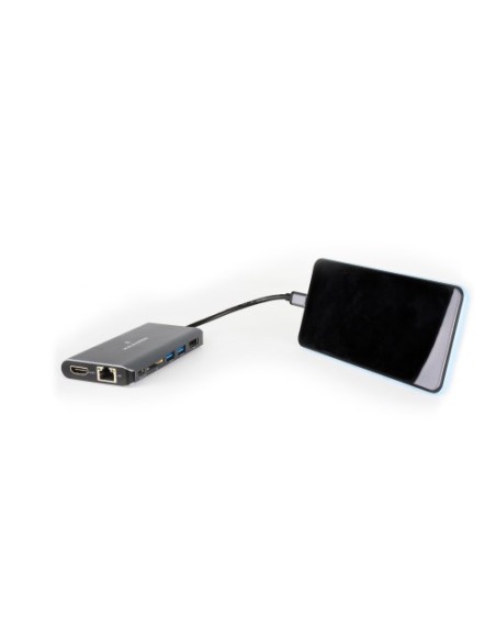 KRAMER 1338380 91-00015899 Kramer Electronics KDock-3 Alámbrico USB 3.2 Gen 1 (3.1 Gen 1) Type-C Negro, Plata
