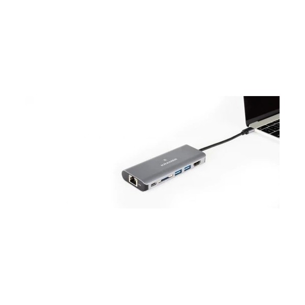 KRAMER 1338379 91-00015799 KRAMER KDOCK-2 USB-C HUB MULTIPORT ADAPTER 2 USB 3.0, 1 ETHERNET, SD 4K@30 HDMI OUTPUT (91-00015799)