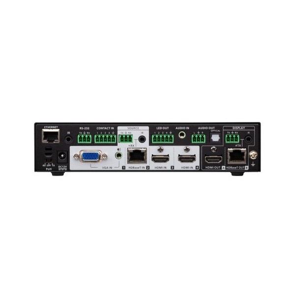 ATEN 1335328 VP1421-AT-G ATEN Switch de presentación True 4K 4 x 2 con escalador de vídeo, DSP y HDBaseT-Lite