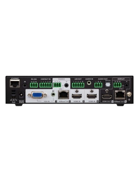 ATEN 1335328 VP1421-AT-G ATEN Switch de presentación True 4K 4 x 2 con escalador de vídeo, DSP y HDBaseT-Lite