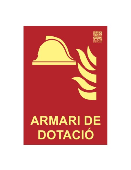 IMPLASER-EX215L-A4-CAT-Senyal armari de dotació en català Classe A 29,7x21cm