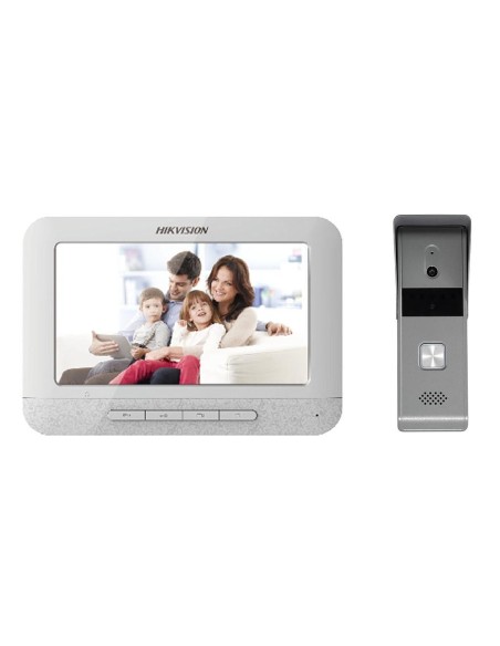 HIKVISION INTERCOM-HIK-INTERCOM-24-DS-KIS203T-Kit Videoportero Analógico 4 hilos TFT 7" 800 × 480 / Frente Calle exterior Cámara