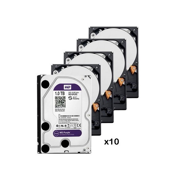 WESTERN DIGITAL-WESTERN-8-PACK_10_WD10PURZ-Pack de 10 discos duros de 1 Tb ( 1024 Gb ) Western Digital Purple