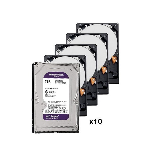 Western Digital-Western-Western-9-Pack_10_WD23Purz-Pack de 10 discos rígidos de 2 TB (2048 GB) Western Digital Roxo