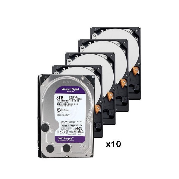 WESTERN DIGITAL-WESTERN-10-PACK_10_WD33PURZ-Pack de 10 discos duros de 3 Tb ( 3072 Gb ) Western Digital Purple