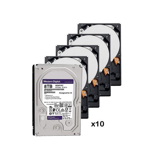 WESTERN DIGITAL-WESTERN-12-PACK_10_WD84PURZ-Pack de 10 discos duros de 8 Tb ( 8192 Gb ) Western Digital