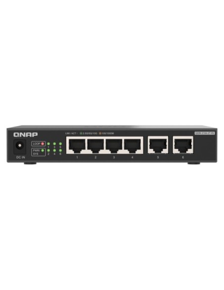 QNAP-1395810-QSW-2104-2T-R2-QNAP QSW-2104-2T-R2 switch No administrado 10G Ethernet (100/1000/10000) Escritorio Negro