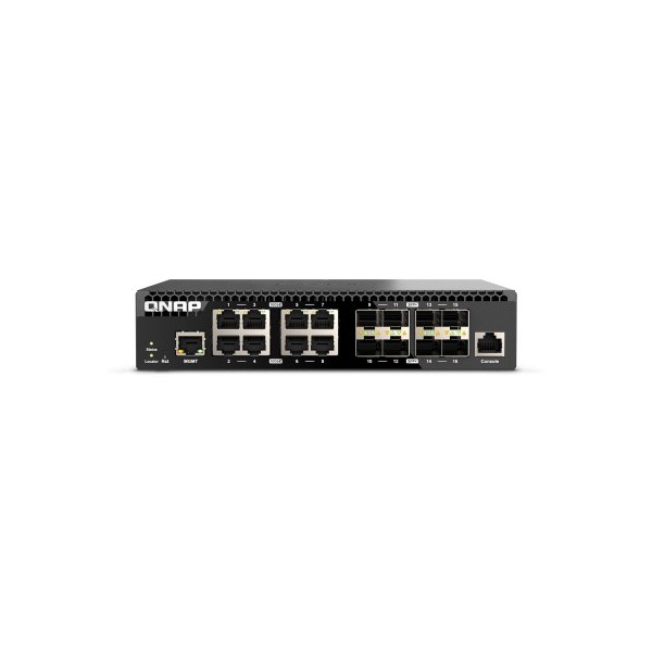 QNAP-1371828-QSW-M3216R-8S8T-QNAP QSW-M3216R-8S8T switch Gestionado L2/L3 10G Ethernet (100/1000/10000) 1U Negro