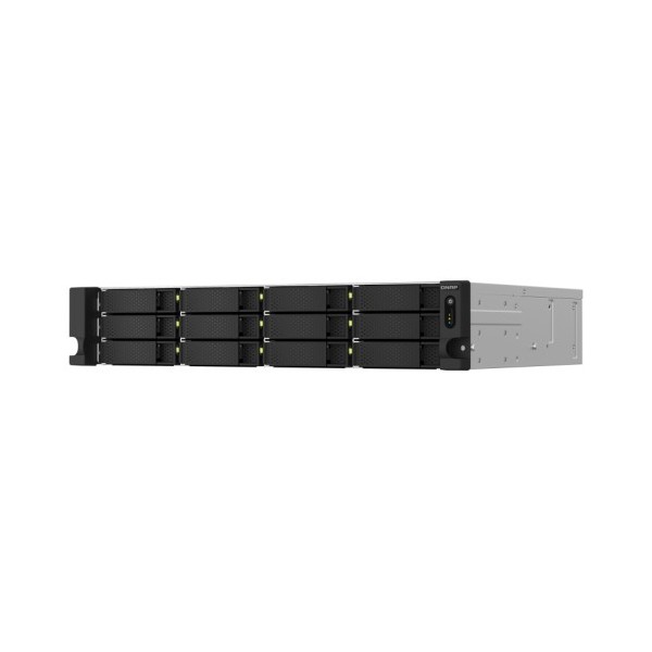 QNAP-1367128-TS-1264U-RP-8G-QNAP TS-1264U-RP RP RP (2U) Alumínio Ethernet, Preto