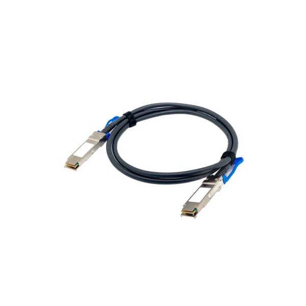 QNAP-1359362-CAB-DAC15M-Q28-QNAP CAB-DAC15M-Q28 Cabo de fibra óptica 1.5M QSFP28 Preto