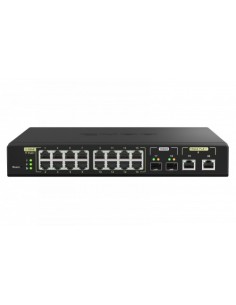 QNAP-1345520-QSW-M2116P-2T2S-QNAP QSW-M2116P-2T2S Managed L2 Energia sobre Ethernet (PoE) Preto