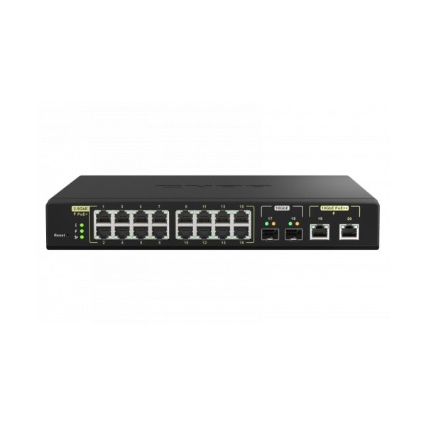 QNAP-1345520-QSW-M2116P-2T2S-QNAP QSW-M2116P-2T2S Managed L2 Energia sobre Ethernet (PoE) Preto