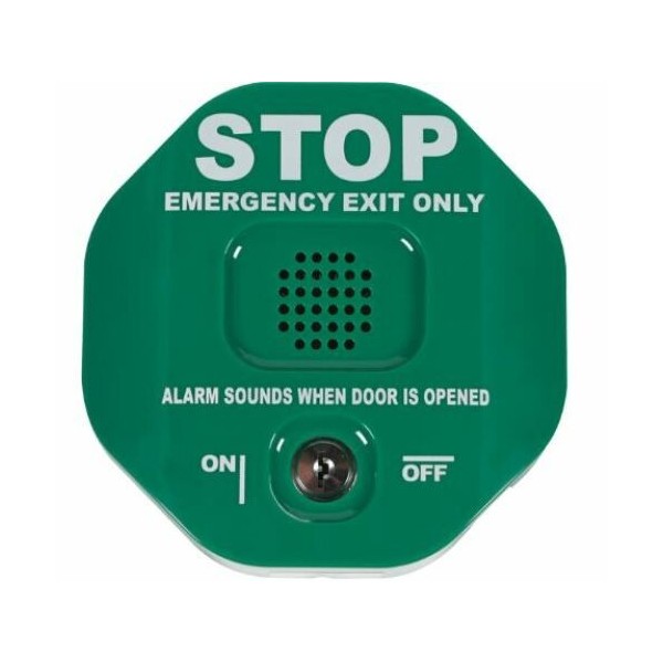 Acheter STI STI 6402/G STI. Alarme pour sortie de porte de secours à double vantail. Neutralisation par clé. Couleur verte.