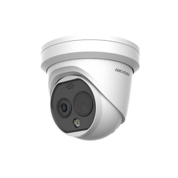 Hikvision Thermal Hik-Thrumtal-49 DS-2TD1228T-2 / QA (b) Torret Câmera IP Dome Biespectro 4MP Thermal 2.1mm 256 × 192 e óptica 2