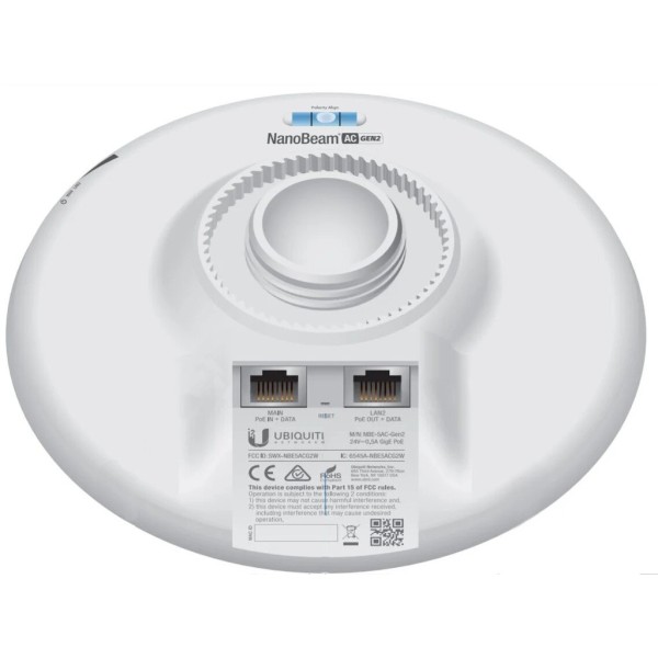 UBIQUITI UBIQUITI-51 NBE-5AC-Gen2 - Antena Radio enlace CPE Punto a Punto Ubiquiti Networks NanoBeam 5AC Gen 2 Puente wifi 450 M