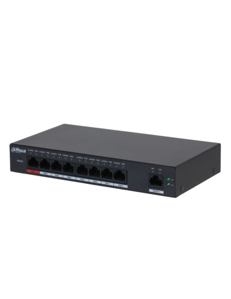 Dahua S4100-8GT1GT-96-C Switch PoE 2.0 8 puertos Gigabit + 1RJ45 Uplink Gigabit 96W Gestionable en Cloud Layer2