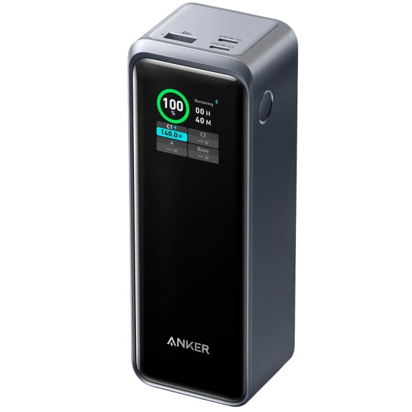 Anker Ank-1340-Prime-B Anker Power Bank com tela LCD - Capacidade 27650mAh - 2x bilhetes USB-C - 2x resultados USB-C, USB-A - CA