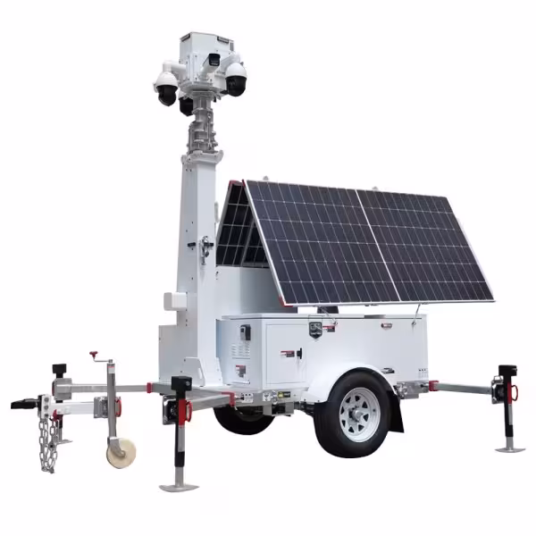 Acquistare SAFIRE TRAILER-12KWH-600W-9M Rimorchio di alimentazione autonoma per CCTV - Pannello solare da 2x600W - Batteria al l