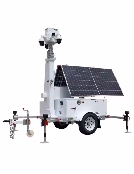 Acquistare SAFIRE TRAILER-12KWH-600W-9M Rimorchio di alimentazione autonoma per CCTV - Pannello solare da 2x600W - Batteria al l
