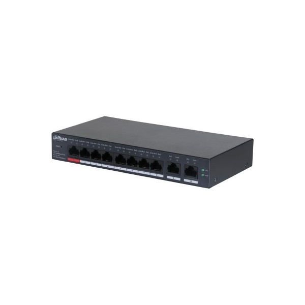 Dahua 1377002 1.0.01.20.11245-9001 (DH-CS4010-8ET-110) Dahua Switch 10 portas Gerenciamento de nuvem 8 PoE