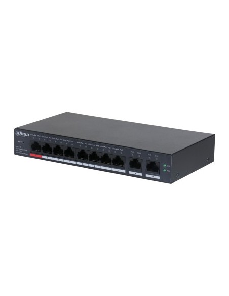 Dahua 1377002 1.0.01.20.11245-9001 (DH-CS4010-8ET-110) Dahua Switch 10 portas Gerenciamento de nuvem 8 PoE