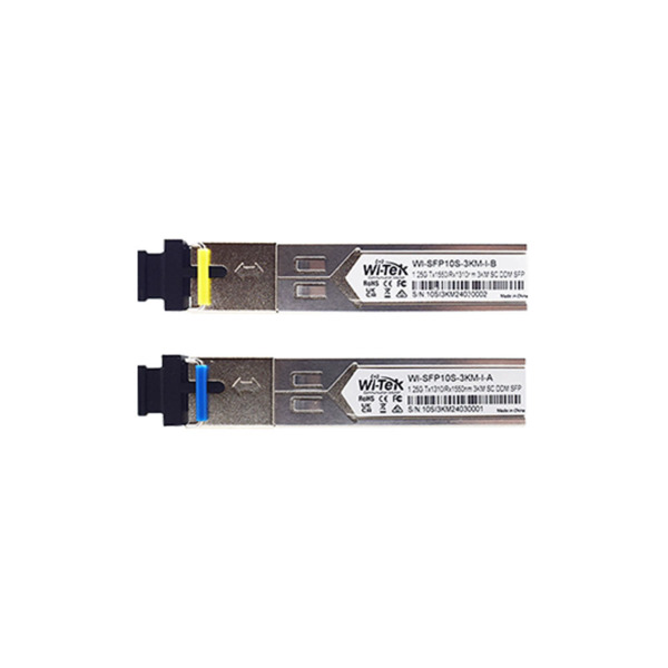 Módulo SFP Wi-Tek de fibra simple de 1,25 Gbps. Distancia de hasta 3 km. Conector SC. Soporta DDM. Supervisión de diagnóstico di