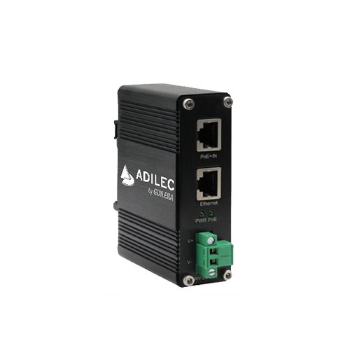 ADILEC EIGHB0002C5 Inyector Industrial Hi-PoE 60W en carril DIN con alimentación directa a 230Vac (fuente 48Vdc integrada)