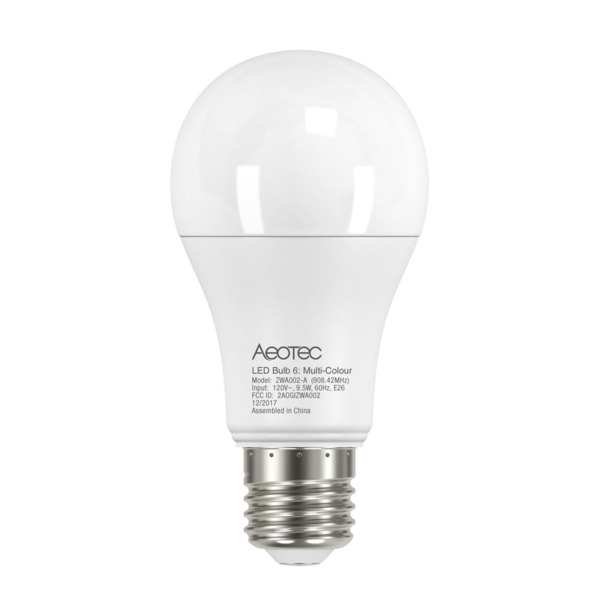 Aeotec AEOTEC-004 ZWA001 Bombilla LED Aeotec Bulb 6 Multi-Blanco (E27). Tecnología Z-Wave Plus. Convierte la luz de su hogar en