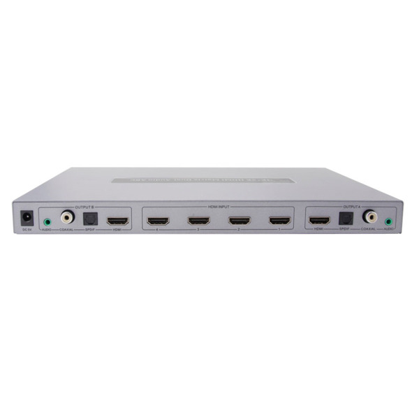 Airspace SAM-4521 SAM-4521 Conmutador matriz de 4 entradas HDMI a 2 grupos de salida (HDMI + Audio Coaxial + Audio 3.5 + Audio S