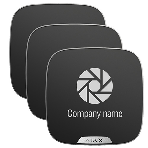 AJAX 10XAJ-BRANDPLATES-B Pack 10 cubiertas personalizables para sirena exterior - Color negro - Apto para uso exterior - No incl