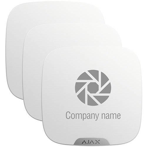 AJAX 10XAJ-BRANDPLATES-W Pack 10 cubiertas personalizables para sirena exterior - Color blanco - Apto para uso exterior - No inc