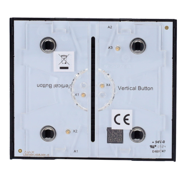 AJAX AJ-CENTERBUTTON-1G2W-B-VERT Panel táctil para interruptor de luz vertical - Compatible con AJ-LIGHTCORE-1G-VERT / -2W-VERT (5)