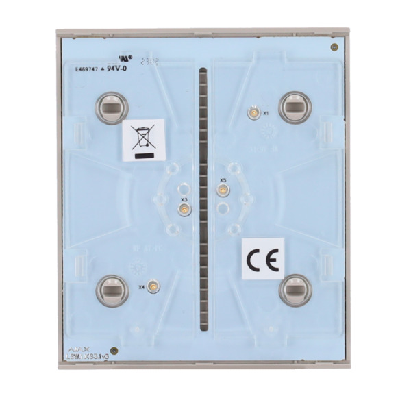AJAX AJ-CENTERBUTTON-1G2W-OLI Panel táctil para interruptor de luz simple  - Compatible con AJ-LIGHTCORE-1G / -2W - Retroilumina (3)