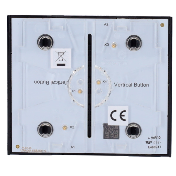 AJAX AJ-CENTERBUTTON-2G-B-VERT Panel táctil para interruptor de luz doble  - Compatible con AJ-LIGHTCORE-2G-VERT - Retroiluminac (5)