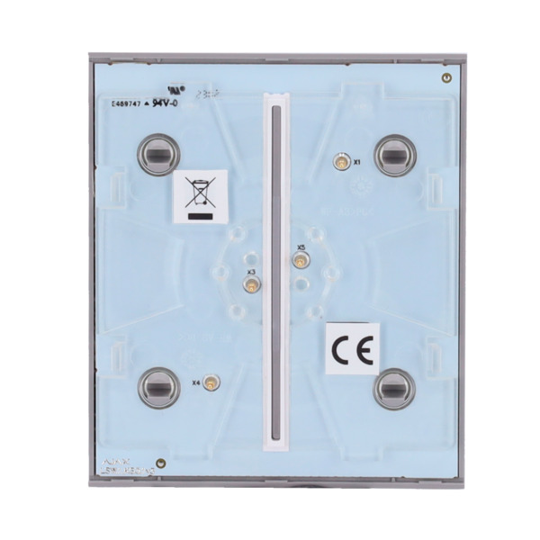 AJAX AJ-CENTERBUTTON-2G-GRE Panel táctil para interruptor de luz doble  - Compatible con AJ-LIGHTCORE-2G - Retroiluminación LED (3)