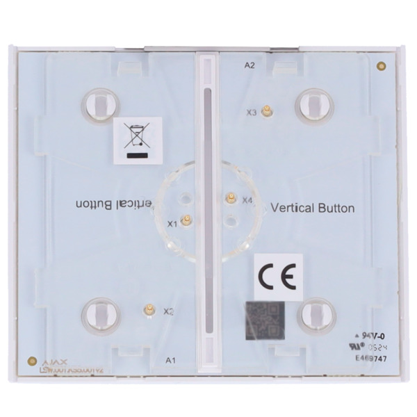 AJAX AJ-CENTERBUTTON-2G-W-VERT Panel táctil para interruptor doble vertical - Compatible con AJ-LIGHTCORE-2G-VERT - Retroilumina (5)